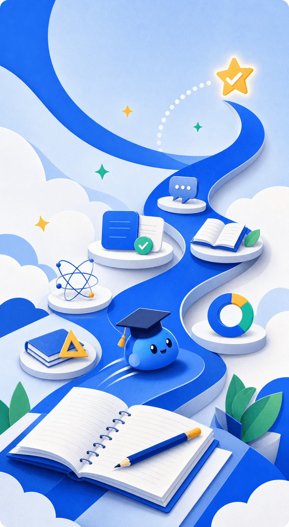 A playful study journey through lessons, practice, and progress